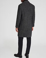 Textured Wool Blend Herringbone Coat
