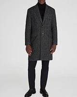Textured Wool Blend Herringbone Coat