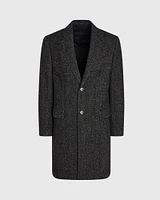 Textured Wool Blend Herringbone Coat