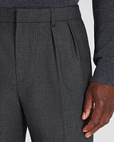 Pleated Wool Blend Trouser