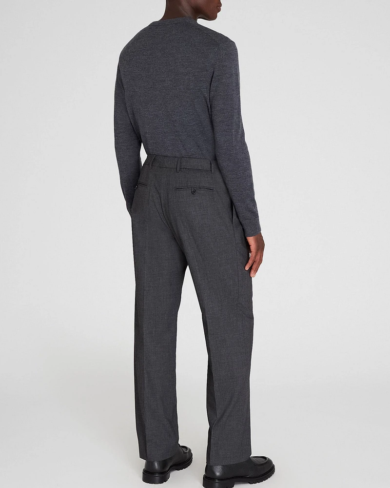 Pleated Wool Blend Trouser