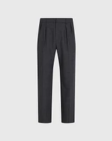 Pleated Wool Blend Trouser