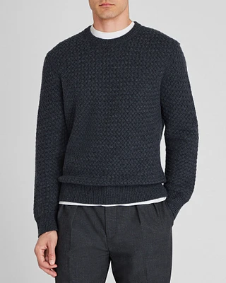 Cashmere Basket-Weave Crewneck