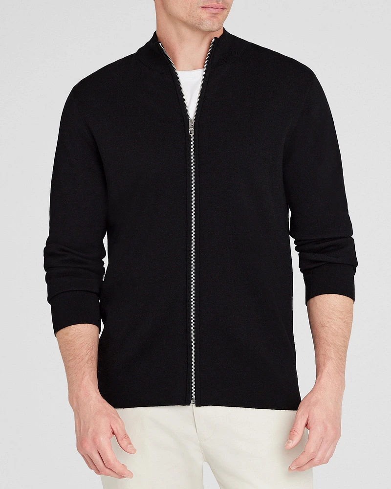 Double-Faced Merino Wool Full-Zip Sweater