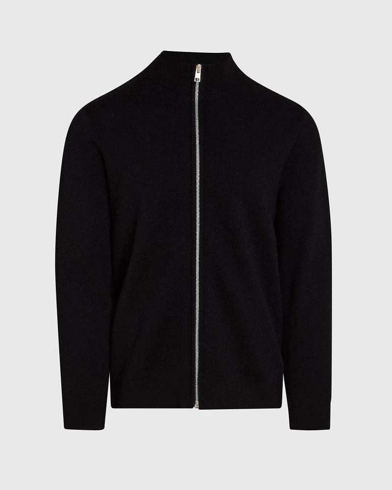 Double-Faced Merino Wool Full-Zip Sweater