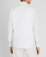 Slim Long-Sleeve Button-Down Linen Shirt