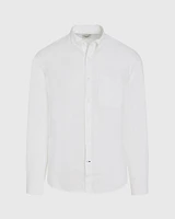 Slim Long-Sleeve Button-Down Linen Shirt