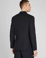Deconstructed Linen Blend Double-Breasted Suit Jacket