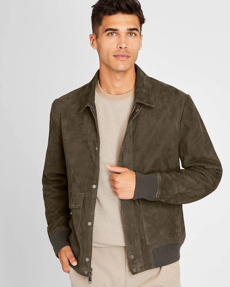 Suede Bomber Jacket
