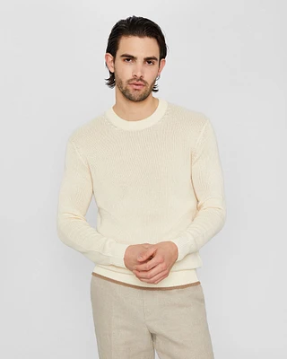 Plaited Linen Crew Sweater