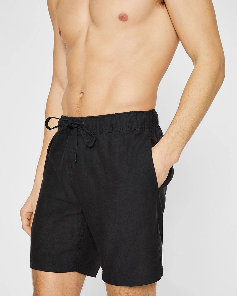 Onia Linen Blend Solid Swim Trunks