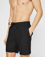 Onia Linen Blend Solid Swim Trunks