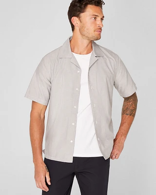 Short Sleeve Camp Collar Oxford Shirt