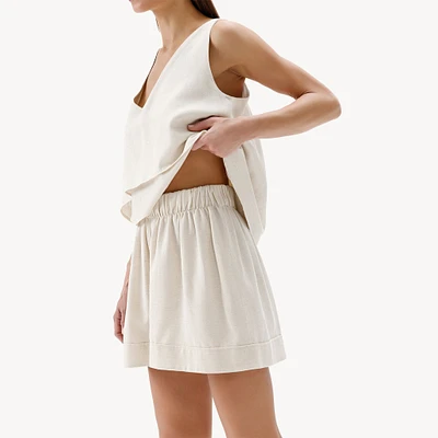Linen-Cotton Shorts
