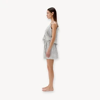 Striped Crinkle Cotton Strappy Top