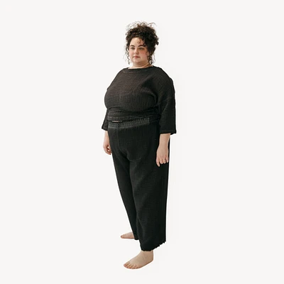 Crinkle Drawstring Palazzo Pants Plus