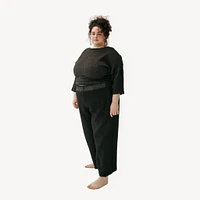 Crinkle Drawstring Palazzo Pants Plus