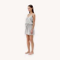 Striped Crinkle Cotton Strappy Top
