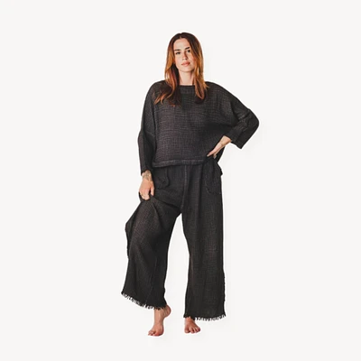 Crinkle Long Sleeve Boat Top