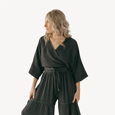 Crinkle Balloon Sleeve Top