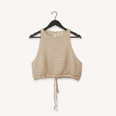 Crinkle Keyhole Tank Top