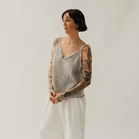 Striped Crinkle Cotton Strappy Top