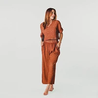 Crinkle Crop Top - Terracotta