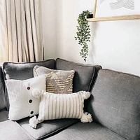 Classic Light Grey Moroccan Pillow - 14x22"