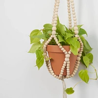 Wooden Beaded Hanging Pot Holder