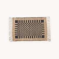 Check Jute Floor Mat