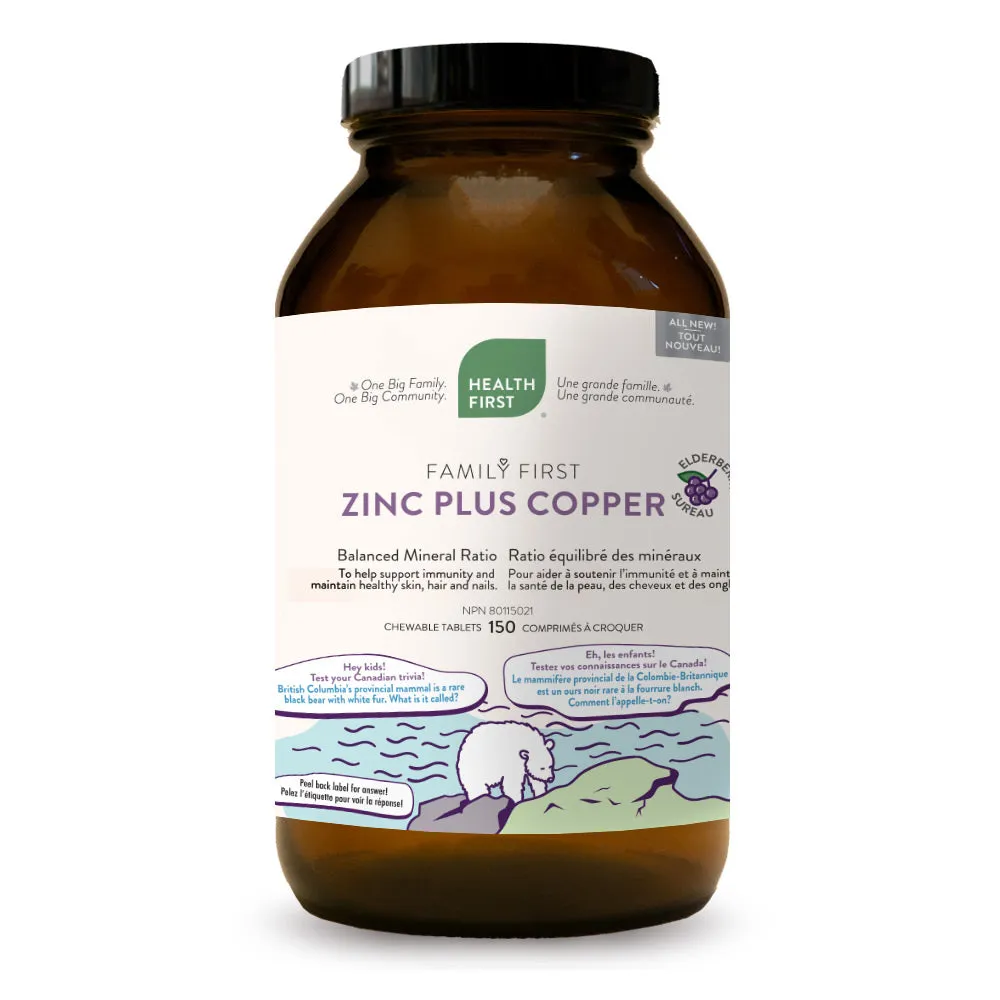 Health First Family First Zinc Plus Copper, 150 chewable tablets