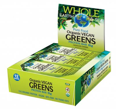 Whole Earth & Sea® Organic Vegan Greens Protein Bar 75 g 12 Bars