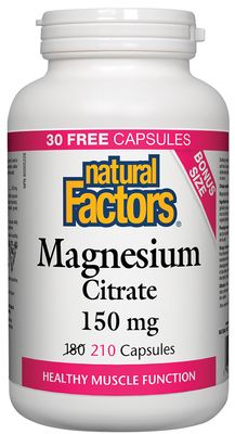 Natural Factors Magnesium Citrate 150 mg 210 Capsules