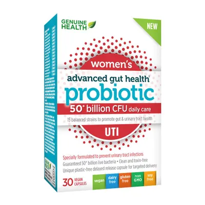Genuine Health Advanced Gut Health Probiotic - UTI 50 Billion - 30 cap