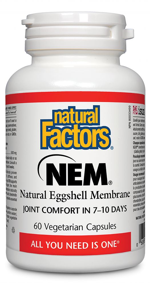 Natural Factors NEM® Natural Eggshell Membrane 500 mg 60 Capsules