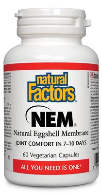 Natural Factors NEM® Natural Eggshell Membrane 500 mg 60 Capsules
