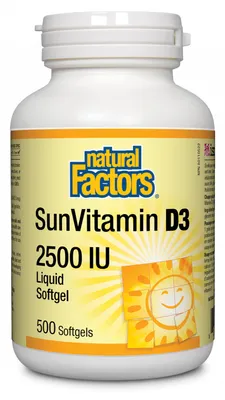 Natural Factors SunVitamin D3 2500 IU 500 Softgels