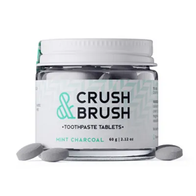 Crush and Brush Charcoal Glass Jar