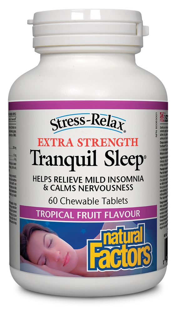 Natural Factors Tranquil Sleep® Extra Strength 60 Chewable Tablets Tro