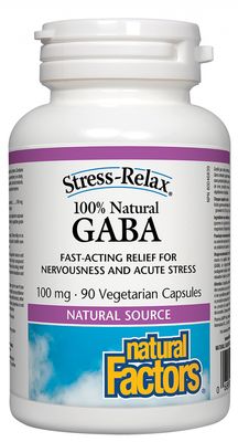 Natural Factors 100% Natural GABA 100 mg 90 Vegetarian Capsules