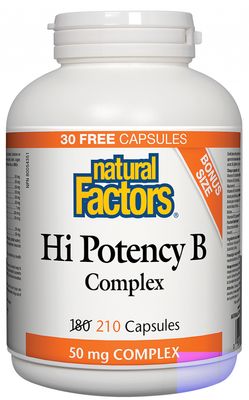 Natural Factors Hi Potency B Complex 50 mg 210 Capsules
