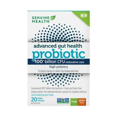 Genuine Health Advanced Gut Health Probiotic - High Potency 100 Billio