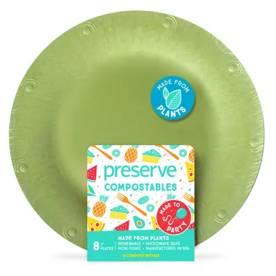 Compostables Small Plates 8ct Green
