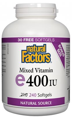Natural Factors Mixed Vitamin E Natural Source 400 IU 240 Softgels