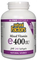 Natural Factors Mixed Vitamin E Natural Source 400 IU 240 Softgels