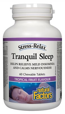 Natural Factors Tranquil Sleep® 60 Chewable Tablets Tropical Fruit Fla