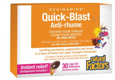Natural Factors Quick-Blast 30 Liquid-Gel Softchews