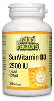 Natural Factors SunVitamin D3 2500 IU 90 Softgels