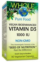 Whole Earth & Sea® Vegan Bioenhanced Vitamin D3 1000 IU 90 Vegetarian