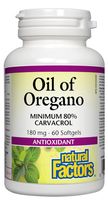 Natural Factors Oil of Oregano 180 mg 60 Softgels